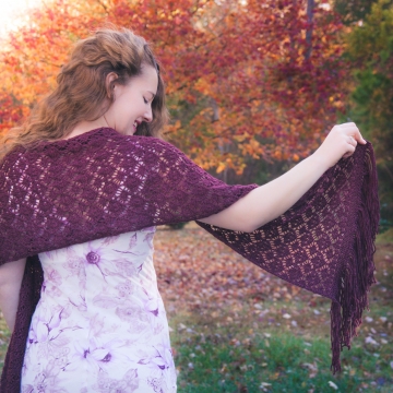 Loom knit lace shawl, wrap, scarf PATTERN. PDF Download.