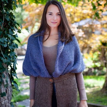 Loom Knit Belted Sweater Scarf Pattern PDF. Easy First Garment, Cardigan For Loom Knitters.